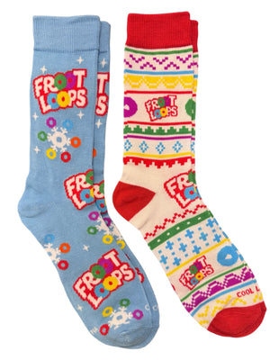 KELLOGGS FROOT LOOPS Cereal Men’s CHRISTMAS 2 Pair Of Socks COOL SOCKS Brand - Novelty Socks And Slippers