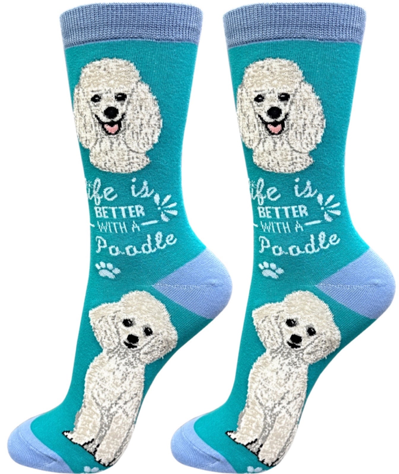 WHITE POODLE Dog Unisex Socks By E&S Pets CHOOSE SOCK DADDY, HAPPY