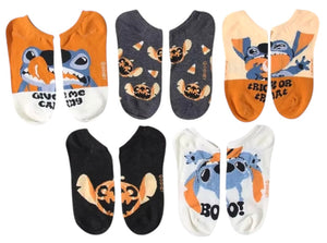 DISNEY LILO & STITCH Ladies 5 Pair Of No Show Socks ‘GIVE ME CANDY’