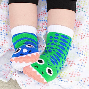 PALS SOCKS Brand Unisex T-REX & TRICERATOPS Mismatched Socks CHOOSE SIZE Toddler-Adult