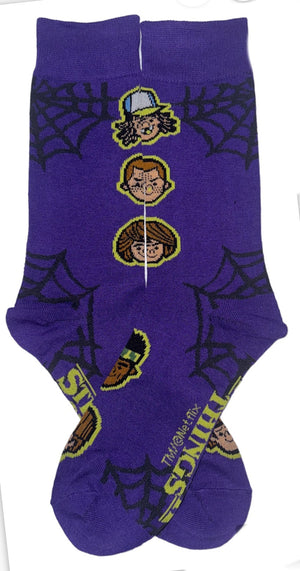 NETFLIX STRANGER THINGS Men’s 2 Pair Of HALLOWEEN Socks ‘RUN!’ ‘HAPPY HALLOWEEN’ - Novelty Socks And Slippers