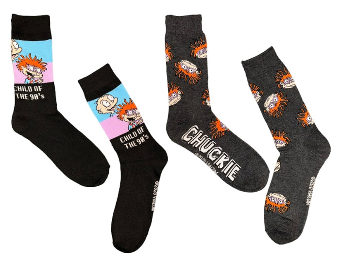 RUGRATS Men’s 2 Pair CHUCKIE & TOMMY Socks ‘CHILD OF THE 90’s’