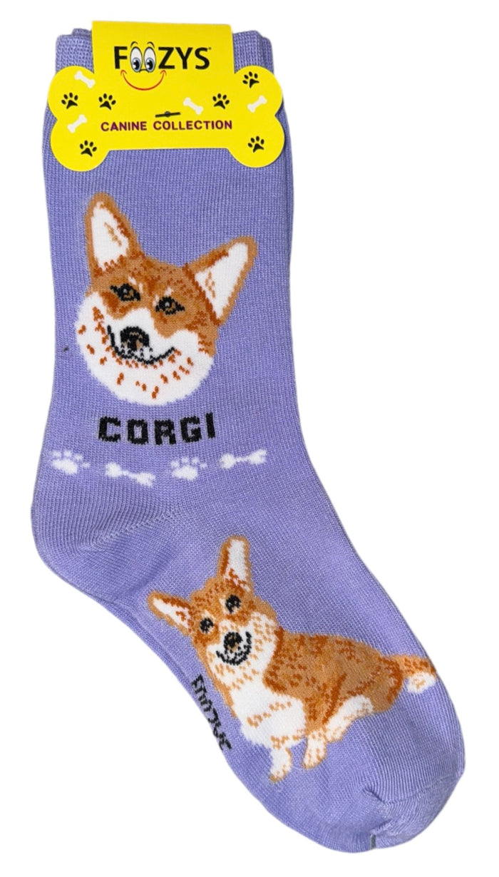 FOOZYS Brand Ladies WELSH CORGI Dog Socks