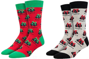 SOCKSMITH Brand Men’s CHRISTMAS Socks BLACK LUMP OF COAL ‘NAUGHTY’ (CHOOSE COLOR) - Novelty Socks for Less