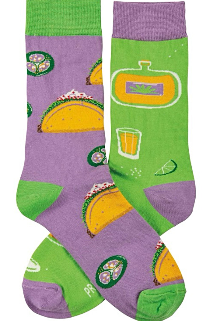PRIMITIVES BY KATHY Unisex TACOS & TEQUILA Socks With JALAPEÑOS