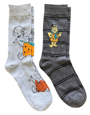 THE FLINTSTONES Men’s 2 Pair of Socks FRED & BARNEY ‘GRAND POOBAH’ - Novelty Socks And Slippers