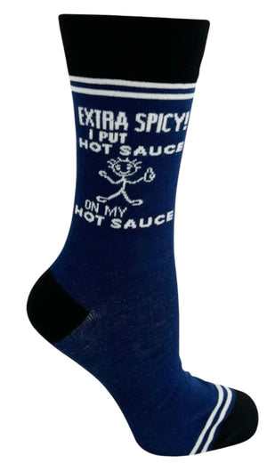 HEY NOW Brand By Fabdaz Unisex EXTRA SPICY I PUT HOT SAUCE ON MY HOT SAUCE Socks