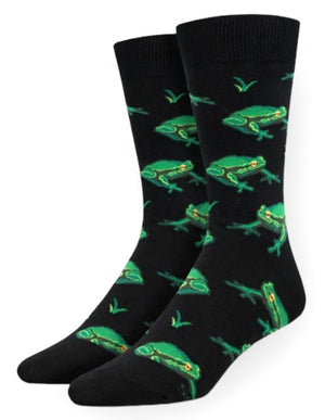 SOCKSMITH Brand Men’s NIGHT FROGS Socks FROGS ALL OVER - Novelty Socks And Slippers