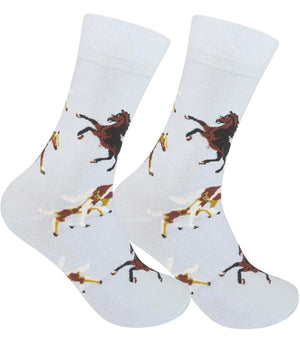 HORSE Adult Unisex Socks FUNATIC Brand HORSES All Over - Novelty Socks And Slippers