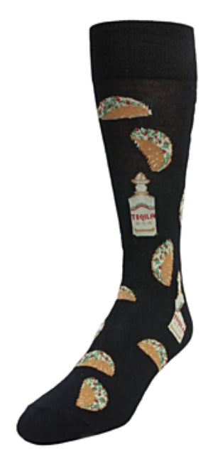 Memoi Brand Men’s TACO TUESDAY Socks With TEQUILA - Novelty Socks And Slippers