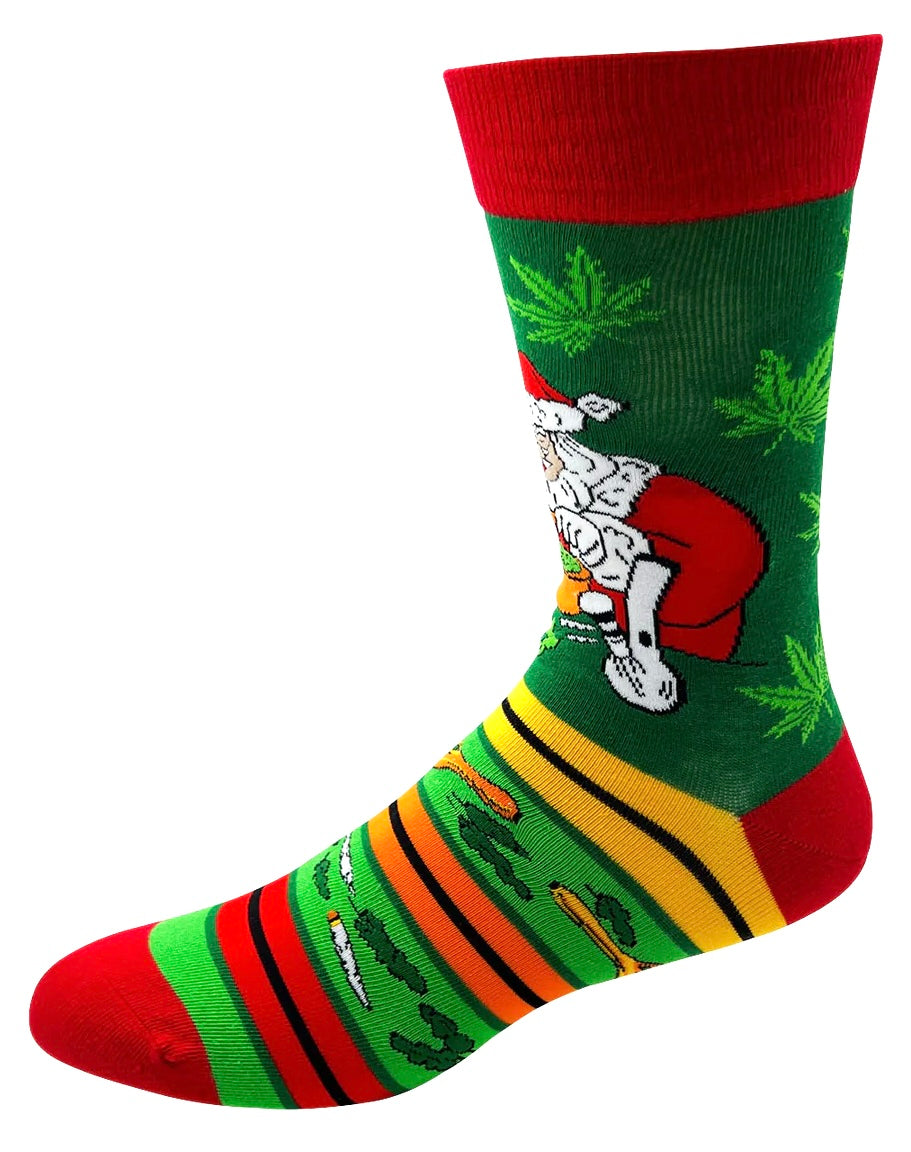 FOR THE STONERS WHO WERE GOOD ALL YEAR Men’s CHRISTMAS MARIJUANA Socks