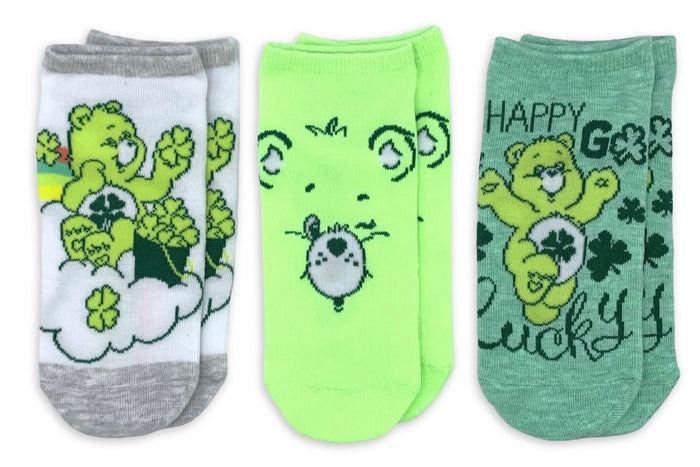 CARE BEARS Ladies 3 Pair Of ST. PATRICKS DAY No Show Socks ‘HAPPY GO LUCKY’