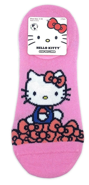 SANRIO HELLO KITTY Ladies 3 Pair Of No Show Liner Socks - Novelty Socks And Slippers