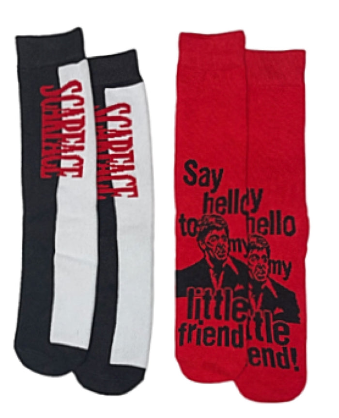 SCARFACE Movie Men’s 2 Pair Of Socks ‘SAY HELLO TO MY LITTLE FRIEND’