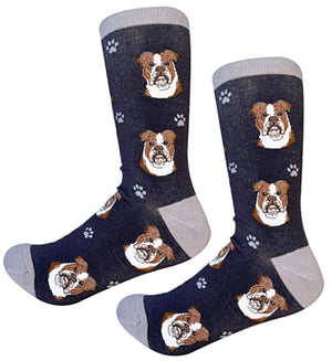 BULLDOG Unisex Socks By E&S Pets CHOOSE SOCK DADDY, HAPPY TAILS, LIFE IS BETTER - Novelty Socks for Less