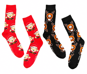 SOUTH PARK Men’s 2 Pair Of CHRISTMAS Socks KENNY McCORMICK, - Novelty Socks And Slippers