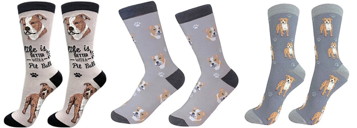 PIT BULL Dog Unisex Socks By E&S Pets CHOOSE SOCK DADDY, HAPPY TAILS, LIFE IS BETTER