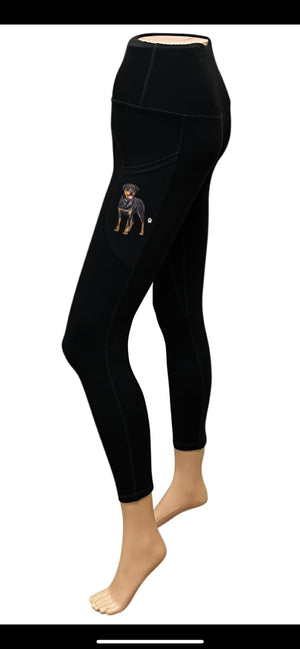 URBAN ATHLETICS Ladies ROTTWEILER High Rise Leggings With Pockets E&S Pets - Novelty Socks for Less