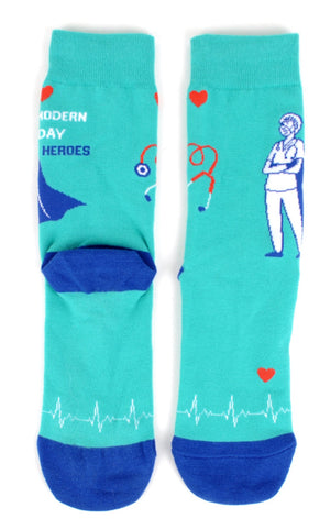 PARQUET Brand Men’s HEALTHCARE Socks ‘MODERN DAY HEROES’ - Novelty Socks And Slippers