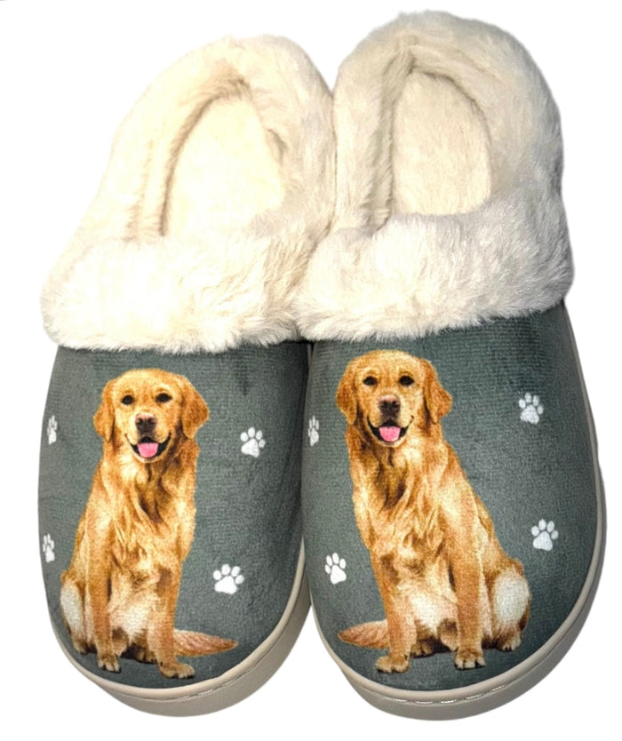 SNUGGS Memory Foam GOLDEN RETRIEVER Dog Non Slip Slippers (Choose Size) By E&S Pets