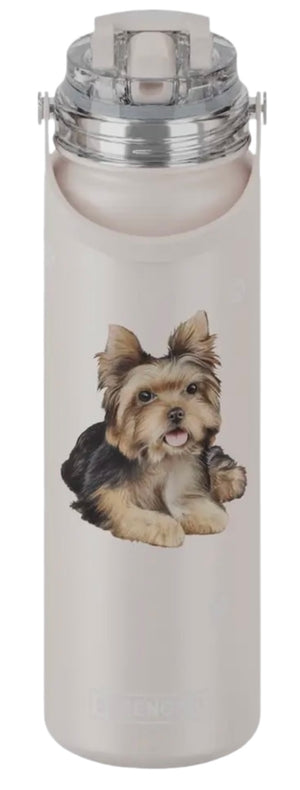 YORKIE Dog Stainless Steel 24 oz. Water Bottle SERENGETI Brand By E&S Pets