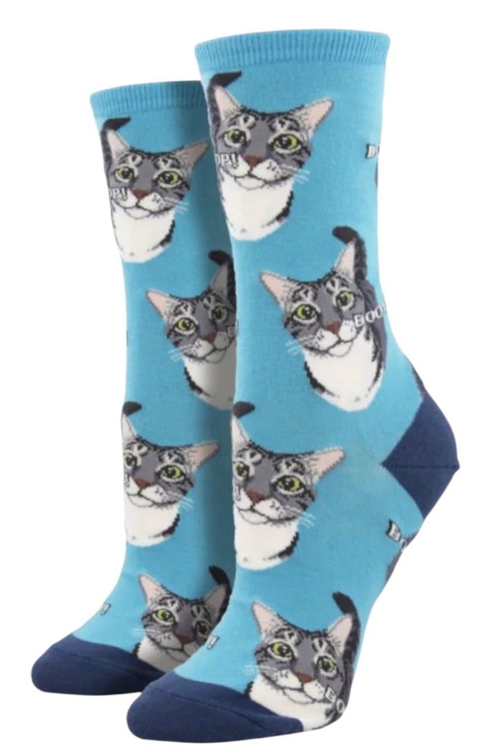 SOCKSMITH Brand Ladies CAT Socks ‘BOOP’ (Choose Color)