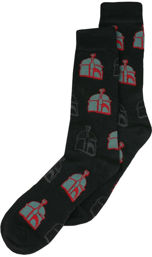 STAR WARS Men’s 2 Pair Of BOBA FETT Socks With HELMET