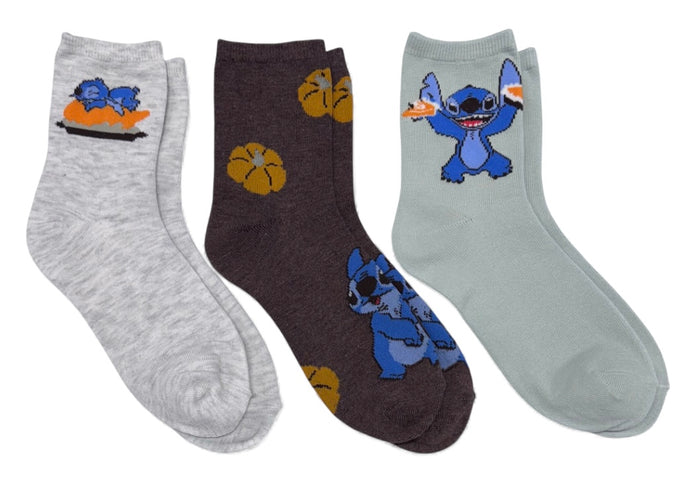 Disney LILO & STITCH Ladies Thanksgiving 3 Pair Of Socks