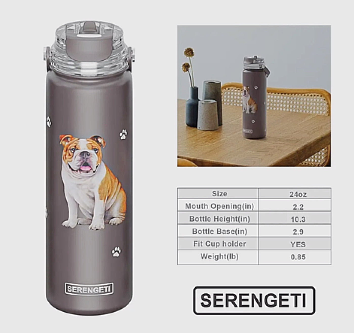 32 oz Insulated Water Bottle - Stainless Steel, Socksmith