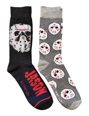 FRIDAY THE 13TH Men's 2 Pair of JASON VOORHEES Socks - Novelty Socks And Slippers