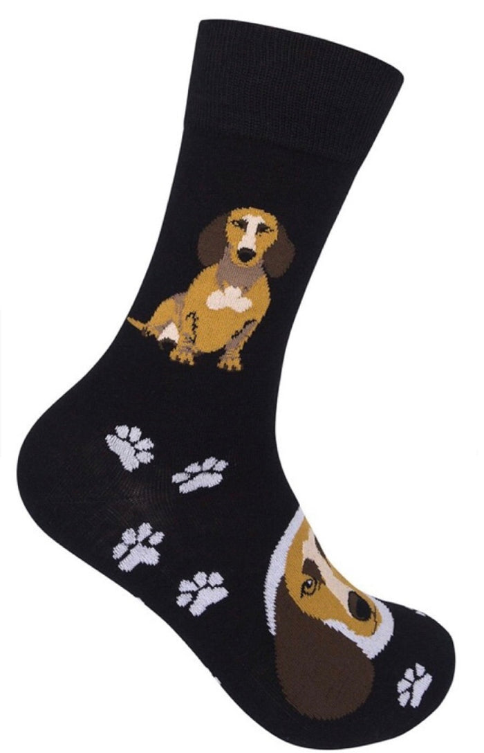 FUNATIC Brand Unisex BROWN DACHSHUND Dog Socks