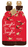 PRIMITIVES BY KATHY ALCOHOL WINE BOTTLE CHRISTMAS SOCK ‘JINGLE TILL YOU TINGLE’ - Novelty Socks for Less