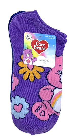 CARE BEARS Ladies 3 Pair Of No Show Socks ‘CARING IS GROOVY’