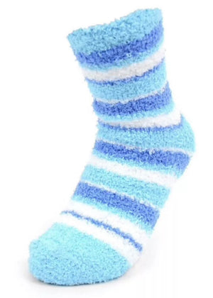 NOLLIA Brand Ladies 3 Pair Striped Warm & Fuzzy Socks