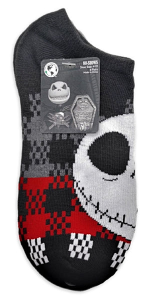 DISNEY NIGHTMARE BEFORE CHRISTMAS Ladies 6 Pair Of CHRISTMAS No Show Socks ‘FRIGHT CHRISTMAS’ - Novelty Socks And Slippers