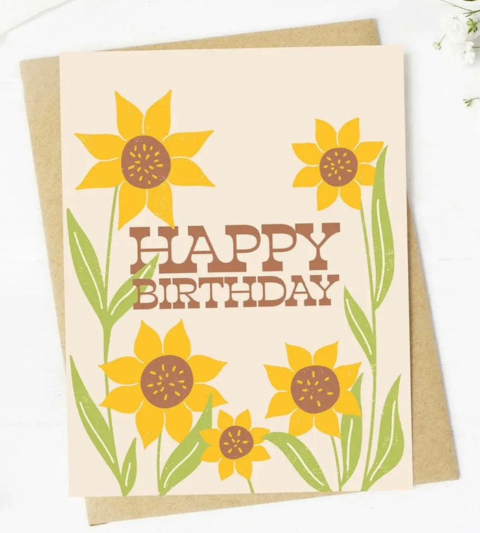 Sunflower Birthday Greeting Card HAPPY BIRTHDAY *Made In The USA!