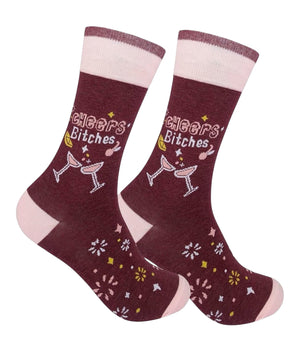CHEERS BITCHES Adult Unisex Socks FUNATIC Brand - Novelty Socks And Slippers