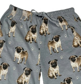 COMFIES UNISEX PUG DOG PAJAMA BOTTOMS E&S PETS (CHOOSE SIZE) - Novelty Socks And Slippers