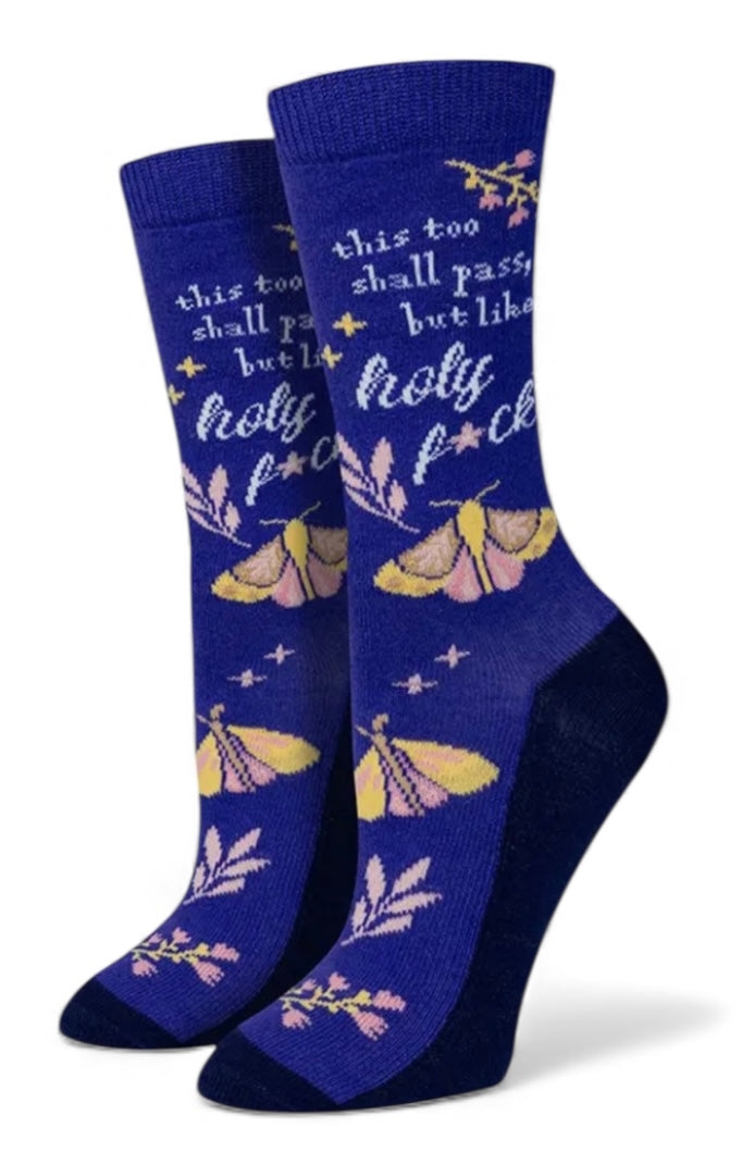 THIS TOO SHALL PASS, BUT LIKE HOLY FUCK Ladies Socks Sock Harbor Brand