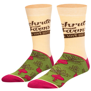 THE OFFICE TV SHOW Men’s SCHRUTE FARMS Socks ODD SOX Brand ‘PEOPLE LOVE BEETS’ - Novelty Socks And Slippers