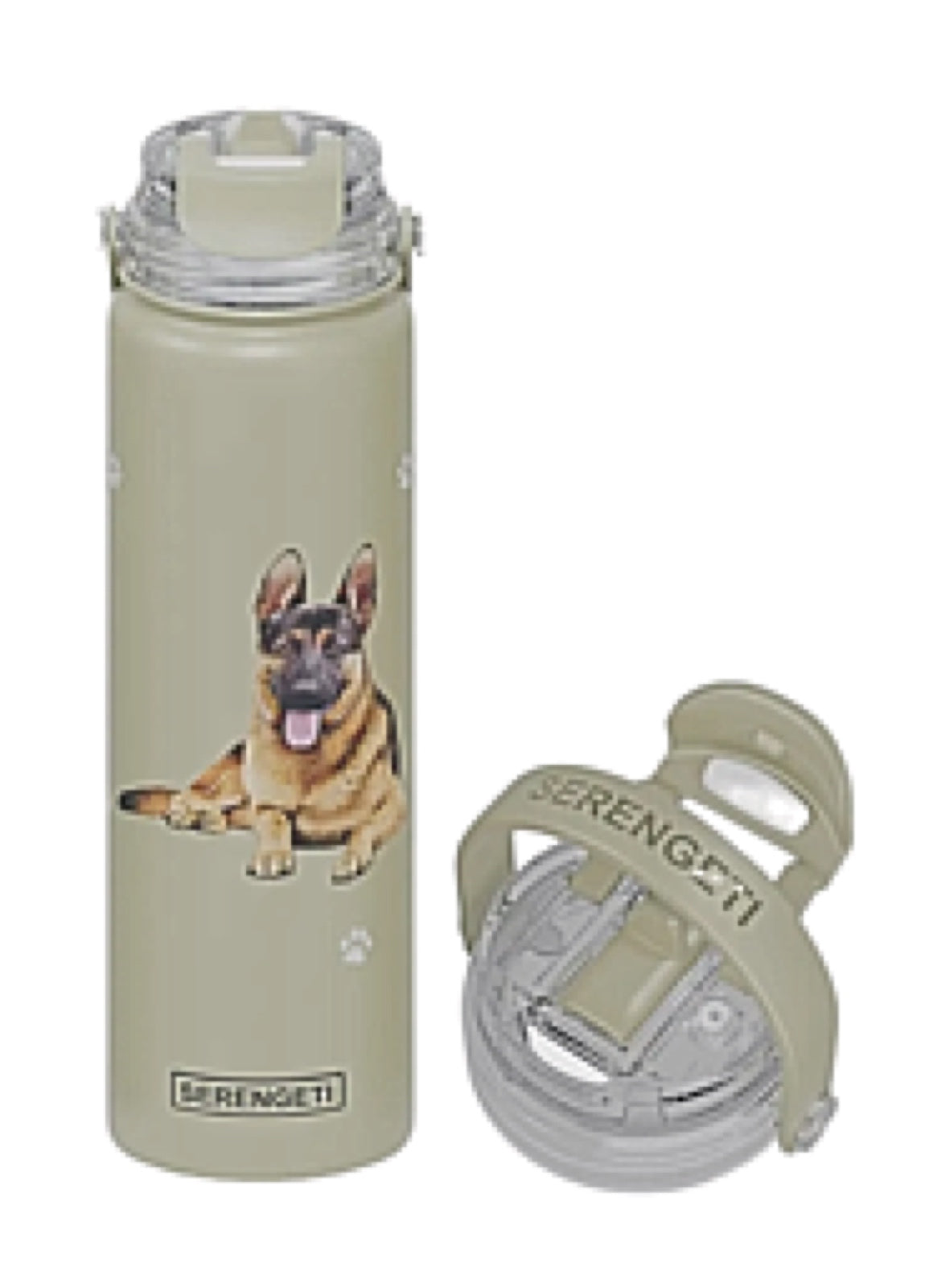 E&S - German Shepherd Stainless Steel Water Bottle 24 oz Serengeti