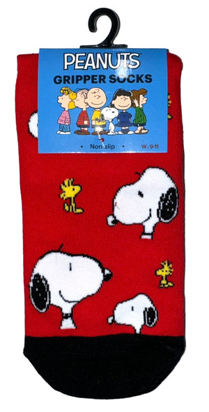 PEANUTS Ladies Gripper Bottom Ankle Socks (CHOOSE PATTERN) - Novelty Socks And Slippers