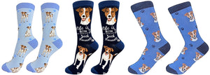 JACK RUSSELL Dog Unisex Socks By E&S Pets CHOOSE SOCK DADDY, HAPPY TAILS, LIFE IS BETTER - Novelty Socks for Less