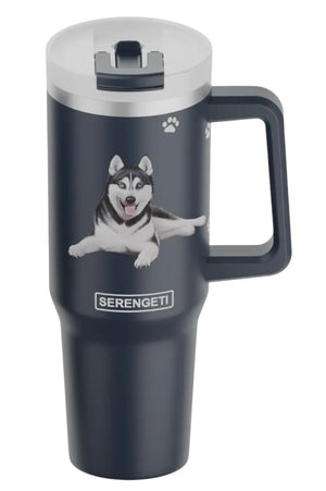 SIBERIAN HUSKY DOG 40 Oz. Stainless Steel Ultimate Hot & Cold Tumbler - Novelty Socks And Slippers