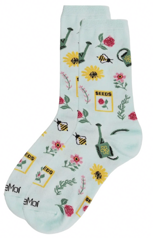 Memoi Brand Ladies FLOWERING GARDEN Socks - Novelty Socks And Slippers
