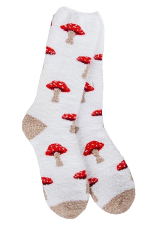 RED MUSHROOM Ladies Soft Cozy Socks WORLD’S SOFTEST SOCKS Brand - Novelty Socks And Slippers