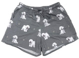 COMFIES LOUNGE PJ SHORTS Ladies BICHON FRISE Dog By E&S PETS - Novelty Socks And Slippers
