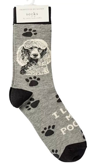 PRIMITIVES BY KATHY Unisex I LOVE MY POODLE' Socks - Novelty Socks for Less