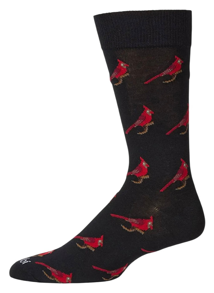 CHRISTMAS RED CARDINAL BIRD Men’s Socks MeMoi Brand