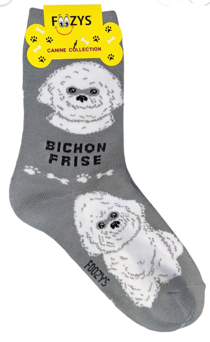 FOOZYS Brand Ladies BICHON FRISE Dog Socks